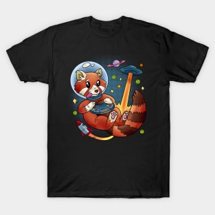 Red Panda Space Gamer T-Shirt
